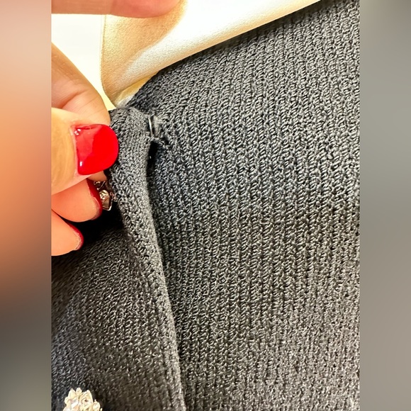 ST. John Evening Black Santana Knit button down fitted sweater cardigan blazer - Picture 7 of 11